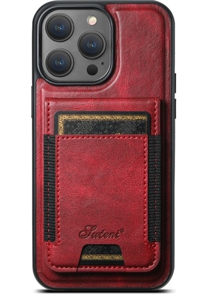 iPhone 15 Pro Max Kılıf H17 2-1 Manyetik Mıknatıs Kartlıklı Kapak