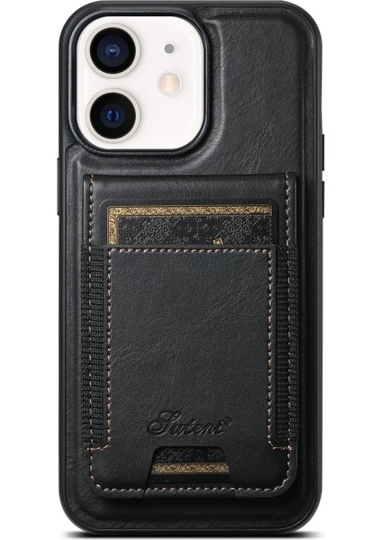 iPhone 12 Kılıf H17 2-1 Manyetik Mıknatıs Kartlıklı Kapak