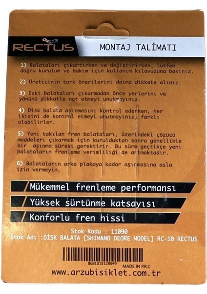 Bisiklet & Scooter Disk Fren Balatası Kare M04 B01S Uyumlu Resin Organik [1 ÇİFT] fırsatları