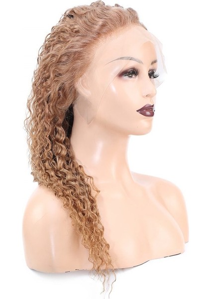 Afro Dalga Front Lace Gerçek Tül Peruk / Kumral / 60/65CM modelleri