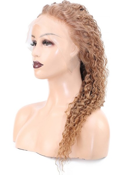 Afro Dalga Front Lace Gerçek Tül Peruk / Kumral / 60/65CM fırsatları