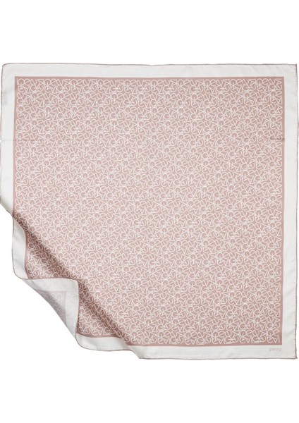 Ipekevi Typo Monogram Tivil Ipek Eşarp Gül Kurusu