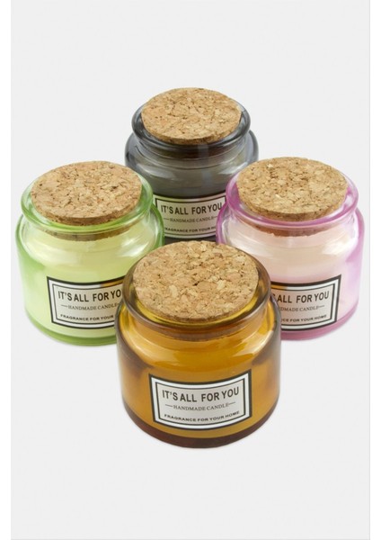 Mantar Kapaklı Cam Kokulu Mum