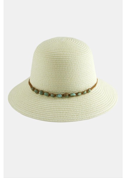 Akik Doğaltaşlı Hasır Şapka