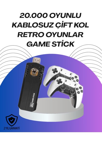 Kablosuz Retro Oyun Konsolu – Binlerce Oyun ve Hd Görüntü ile Keyifli Oyun Dene - M872R645-K60