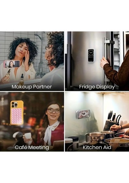 Silikon Telefon Tutucu, Çift Taraflı, iPhone ve Android Için, Video Kaydı Için Büyük Vakumlu Siyah S fırsatları