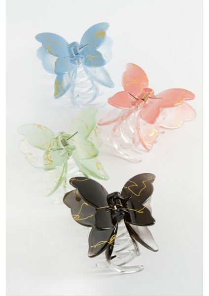 Çift Kanatlı Kelebek Renkli Mandal Toka 8 cm