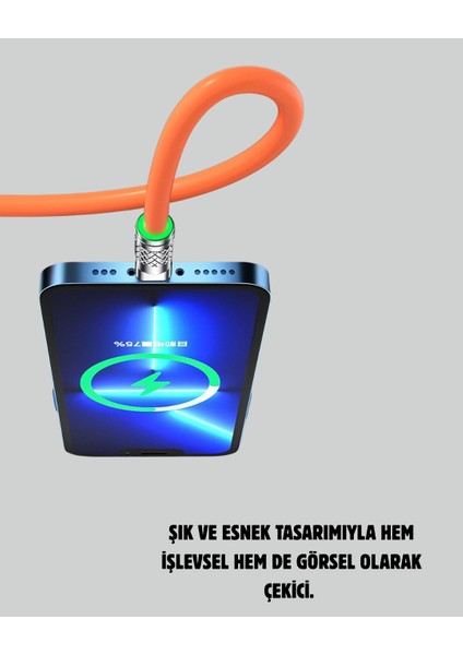 Çinko Alaşımlı Uçlu 120 W Şarj Kablosu – Dolaşmaya Dayanıklı 12 m USB - M506R737-K65 fırsatları