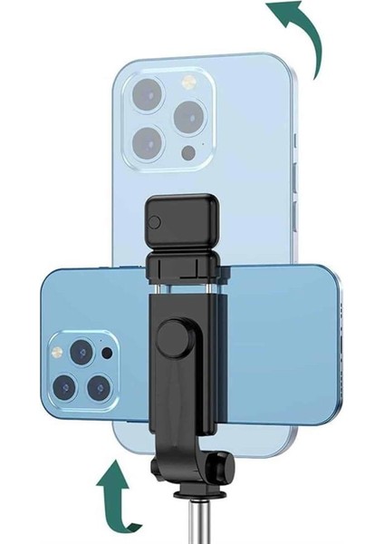 Tripod Selfie Çubuğu Bluetooth Kumandalı Kablosuz LED Işıklı - T237G353-Z69237