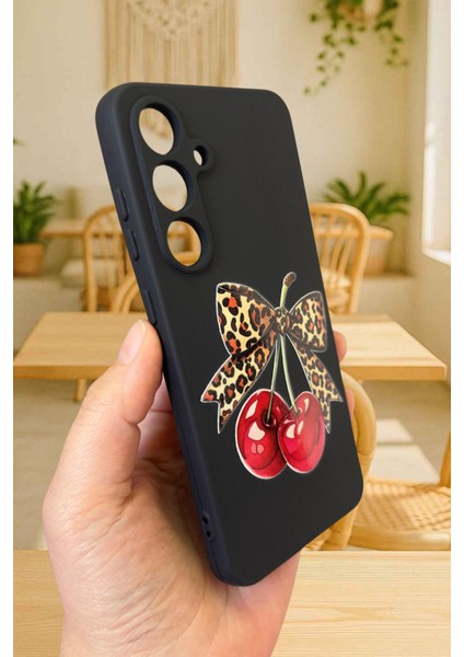 Samsung Galaxy A05S Uyumlu Kiraz Leopar Fiyonk Desenli Silikon Darbe Emici Rubber Kılıf fırsatları