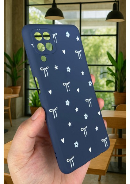 Samsung Galaxy A12 Uyumlu Mini Fiyonk Desenli Silikon Darbe Emici Klasik Korumalı Rubber Kılıf modelleri