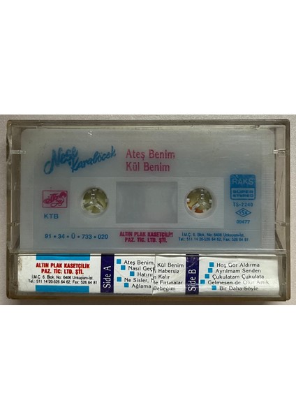 Neşe Karaböcek Ateş Benim Kül Benim Kaset (Orijnal Dönem Baskı Kaset) fiyatları