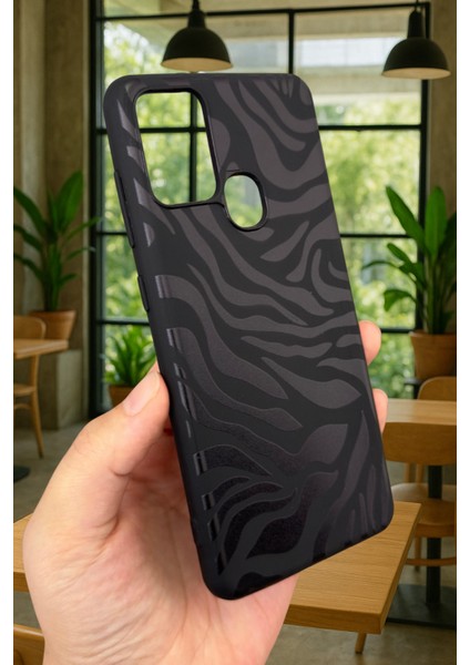 Samsung Galaxy A21S Uyumlu Zebra Desenli Silikon Darbe Emici Klasik Korumalı Rubber Kılıf modelleri