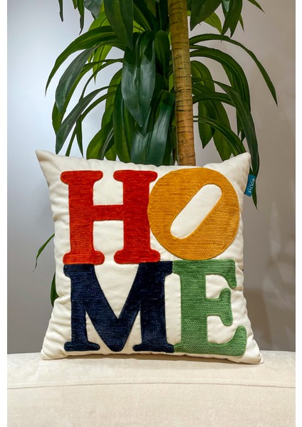 Home yazılı Punch Panç İşlemeli Kırlent NK 2671 Modern Tasarım Yastık modelleri