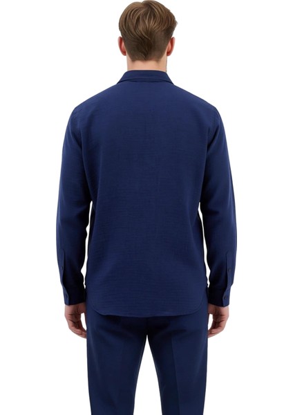 Erkek Müslin Gömlek Regular Fit Dokulu Fonksiyonel Dayanıklı Kaliteli Konforlu Estetik Şık fiyatları