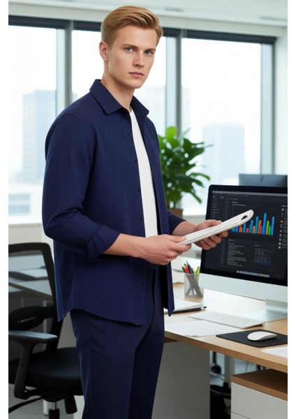 Erkek Müslin Gömlek Regular Fit Dokulu Fonksiyonel Dayanıklı Kaliteli Konforlu Estetik Şık fırsatları