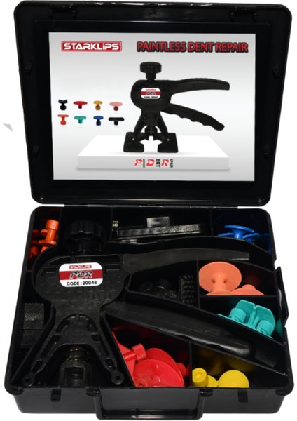 Pdr Plastik Kutulu Boyasız Göçük Çektirme Pense Seti 27 Parça Siyah