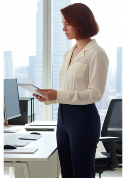 Kadın Gömlek Yaka Cep Detaylı Dokuma Büyük Beden Uzun Kollu Gömlek Ofis Fonksiyonel Modern modelleri