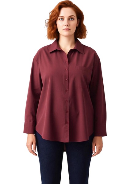 Kadın Uzun Kollu Rahat Kesim Dokuma Gömlek Günlük Şıklık ve Konforlu Kullanım Sunan Bir Parça fırsatları