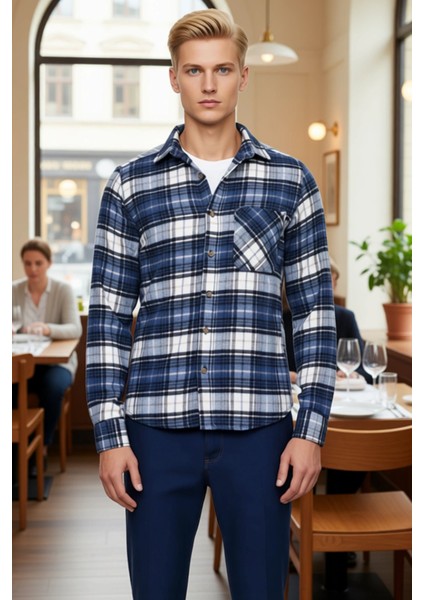 Erkek Ekose Desenli Slim Fit Flanel Oduncu Gömlek Fonksiyonel Dayanıklı Kaliteli Konforlu Şık fiyatları