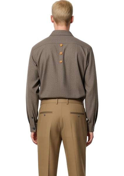 Erkek Modern Slim Fit Düğmeli Yaka Flanel Gömlek Çok Yönlü Stil ve Konforlu Doku Dayanıklı modelleri