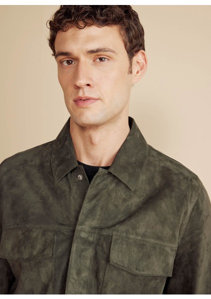 Standart Klasik Yaka Haki Erkek Gömlek BBFW25MLS001 fırsatları