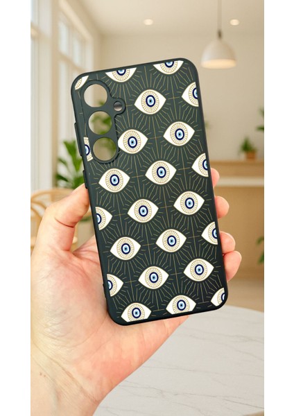 Samsung Galaxy S23FE -Evıl Eye Desenli Silikon Darbe Emici Klasik Korumalı Rubber Kılıf