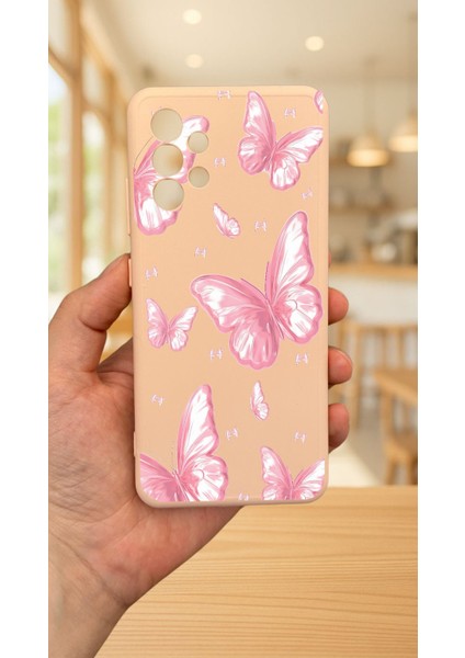Samsung Galaxy A32 -Kelebek Desenli Silikon Darbe Emici Klasik Korumalı Rubber Kılıf fiyatları