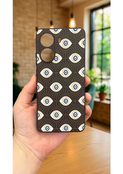 Xiaomi Poco X7 Pro Evıl Eye Desenli Silikon Darbe Emici Klasik Korumalı Rubber Kılıf fiyatları