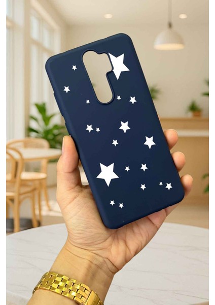Xiaomi Redmi Note 8 Pro Mini Yıldız Desenli Silikon Darbe Emici Klasik Korumalı Rubber Kılıf