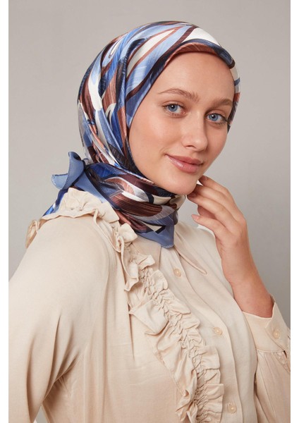 Indigo Çiçek Desen Kristal Eşarp fiyatları