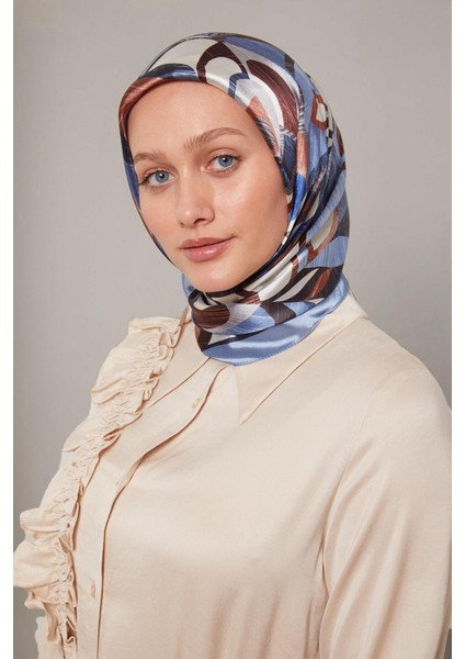 Indigo Çiçek Desen Kristal Eşarp modelleri