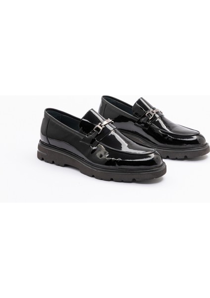 Yt Siyah Rugan Tokalı Deri Klasik Erkek Ayakkabı