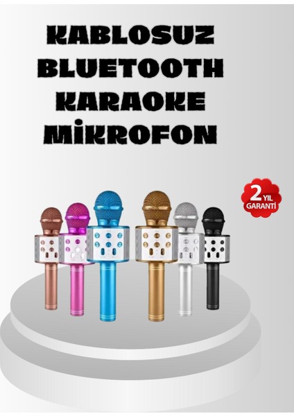 Kablosuz Bluetooth Karaoke Mikrofon Yankı Efektli