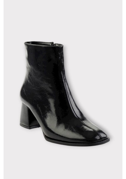 Kalın Topuklu Fermuarlı Kadın Bot Siyah - Siyah fiyatları