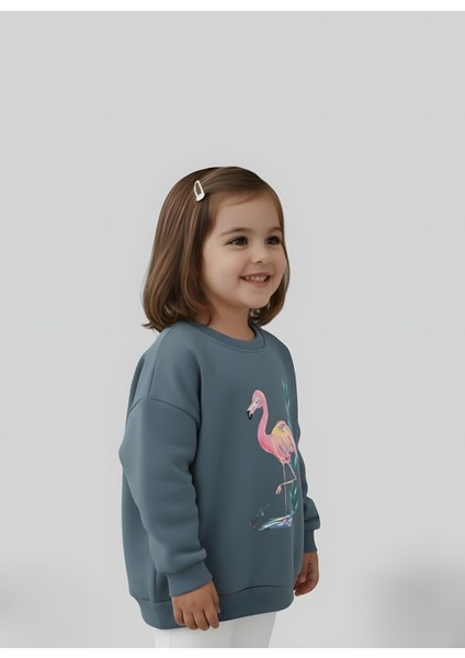 Kız Çocuk Flamingo Baskılı Sweatshirt fiyatları