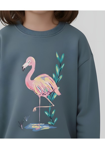 Kız Çocuk Flamingo Baskılı Sweatshirt fırsatları