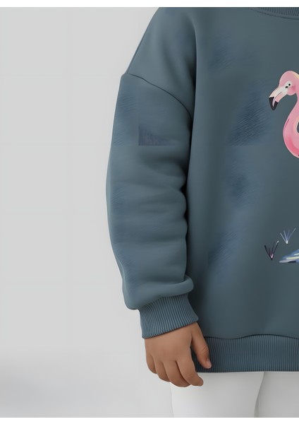 Kız Çocuk Flamingo Baskılı Sweatshirt indirimleri