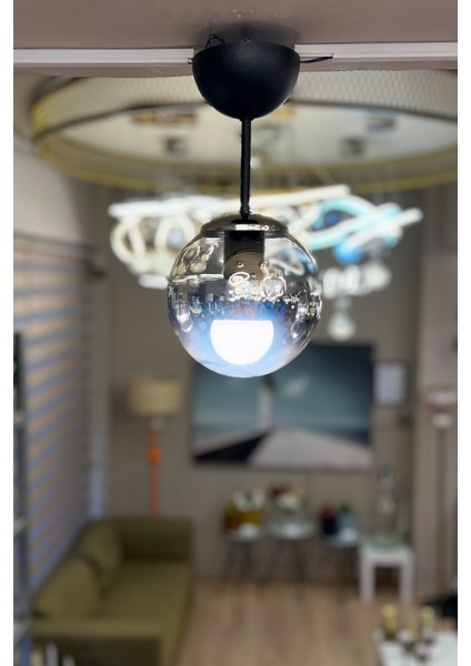 Globe Black & Silver ONE Krom Cam Avize