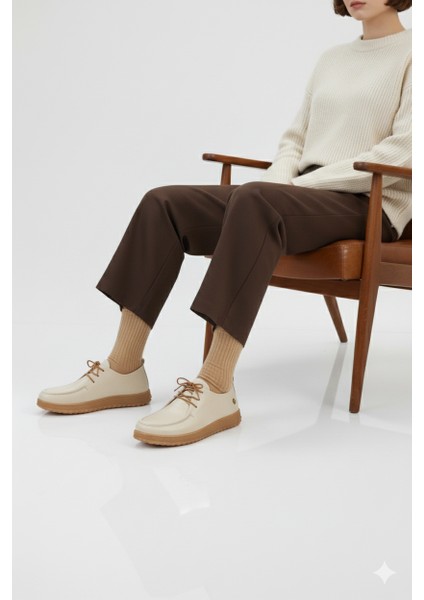 Kadın Hakiki Deri Ortopedik Lastik Bağcıklı Yumuşak Mevsinlik Günlük Ayakkabı BD25/MA2610 fiyatları