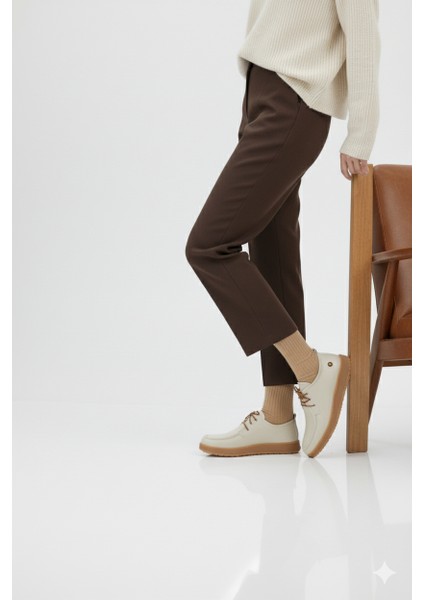 Kadın Hakiki Deri Ortopedik Lastik Bağcıklı Yumuşak Mevsinlik Günlük Ayakkabı BD25/MA2610 fırsatları