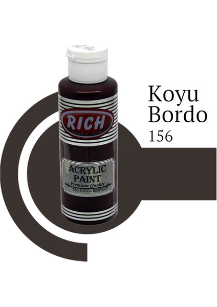 Rich Akrilik Boya Master 120 cc Koyu Bordo 156