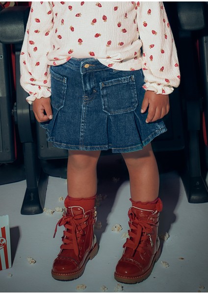 Lacivert Kız Çocuk Kot Etek 4901 modelleri