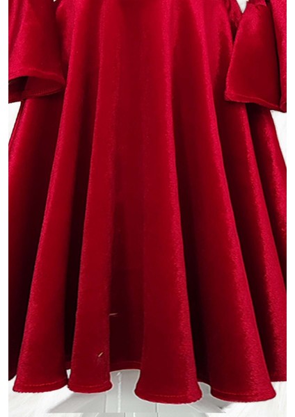 Kız Çocuk Ekose Kırmızı Kadife Noel Elbisesi – Çan Kol & Ekose Fiyonk Detaylı Özel Gün Elbisesi fırsatları