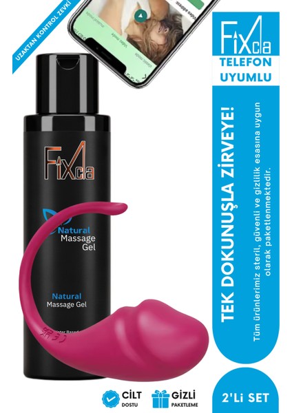 150 ml Kayganlaştırıcı Jel + Telefon Kontrollü 9 Modlu Giyilebilir – Uzaktan Kumandalı