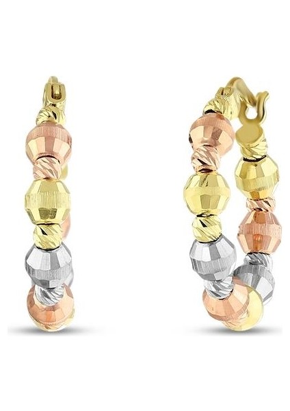 Dorika Toplu Altın Halka Küpe - 14K