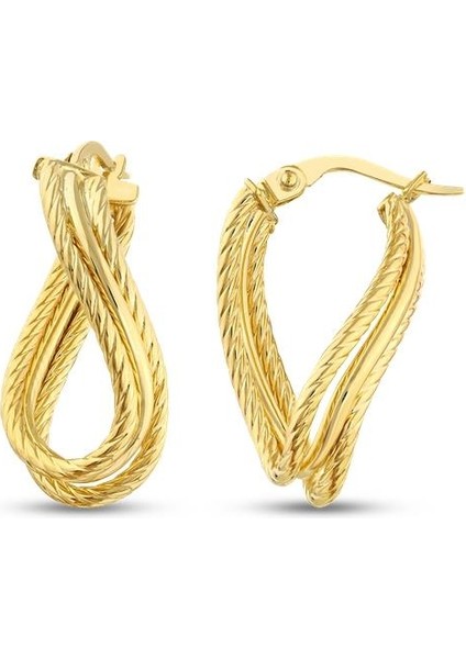 Altın Tasarım Küpe - 14K