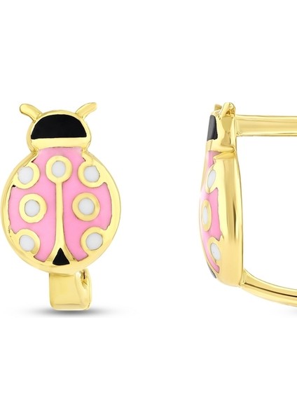 Uğur Böceği Figürlü Altın Çocuk Küpe - 14K fiyatları