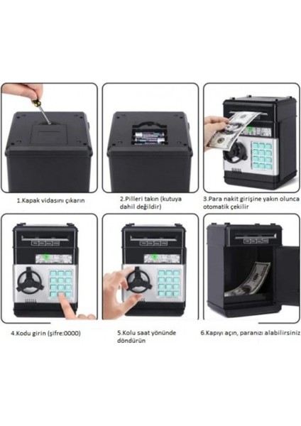 Büro Ev Ofis Çocuk Hediyesi Için Şifreli Elektro Atm Kasa Otomatik Kumbara fırsatları