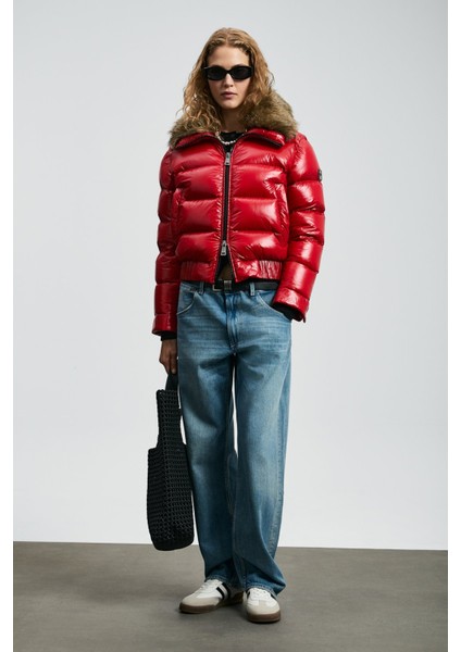 Kapitoneli Relaxed Tüylü Yaka Fit Mont Bayan Mont 122120041 modelleri